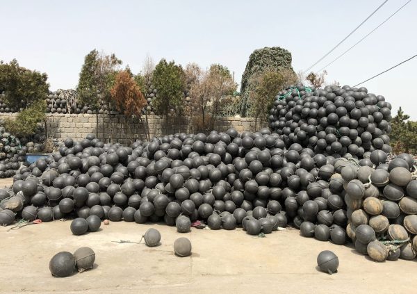 Storage of plastic floats used in China (Photo courtesy of Innovation Norway)