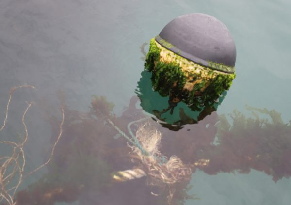 Plastic floats need to be cleaned after a while on the farm site, otherwise they start sinking.