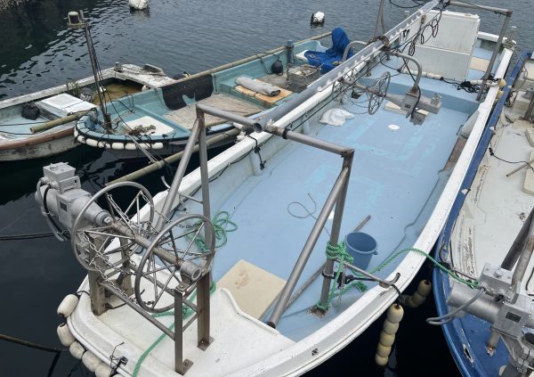 Harvesting boat in Japan.