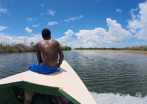 St Vincente: A young farmer traveling to the farm site.